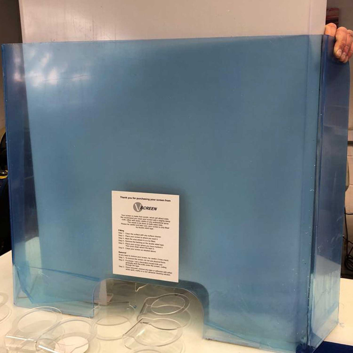 Self adhesive perspex screen to order – Man Foods
