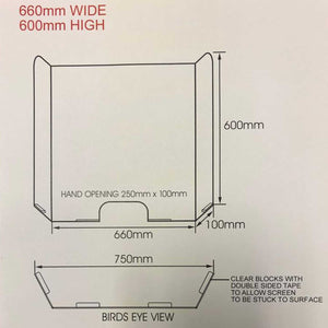 Self adhesive perspex screen to order