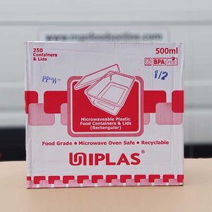 Uniplas Plastic Containers with Lids 500ml x 250